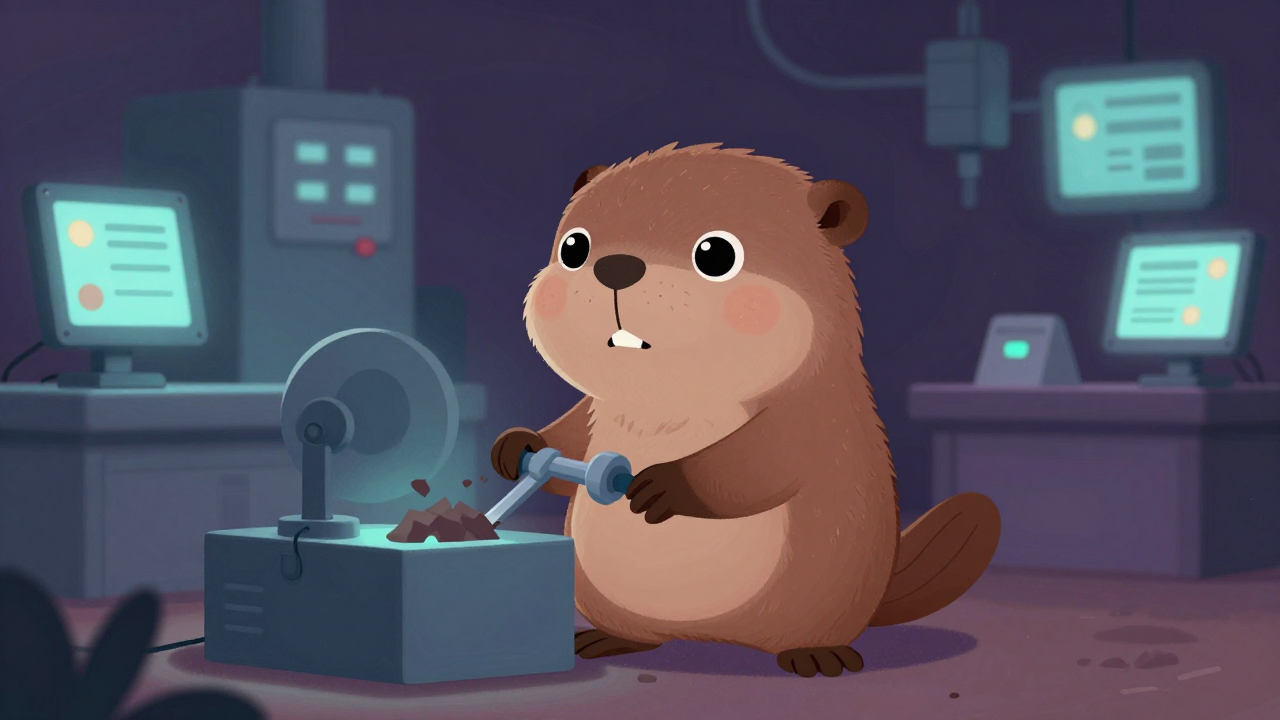 파쇄반장 직업 종사자가 업무를 수행하는 모습