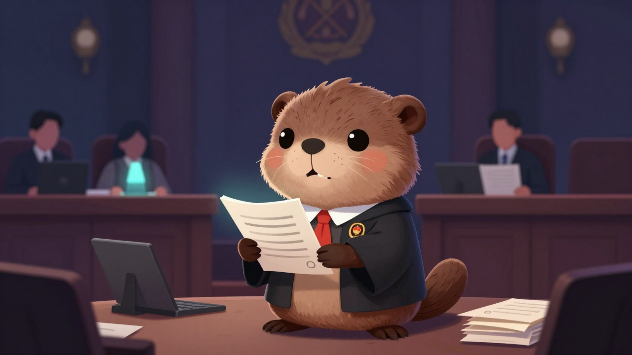 판사 직업 종사자가 업무를 수행하는 모습