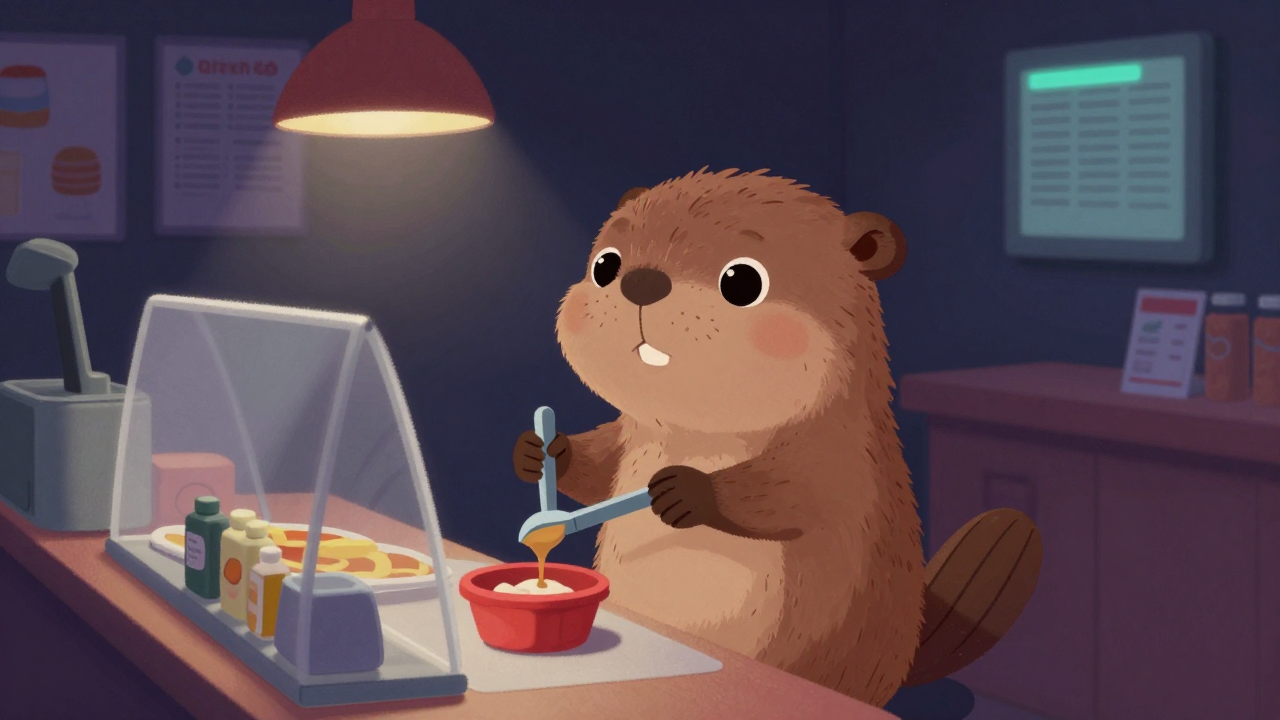 패스트푸드준비원 직업 종사자가 업무를 수행하는 모습