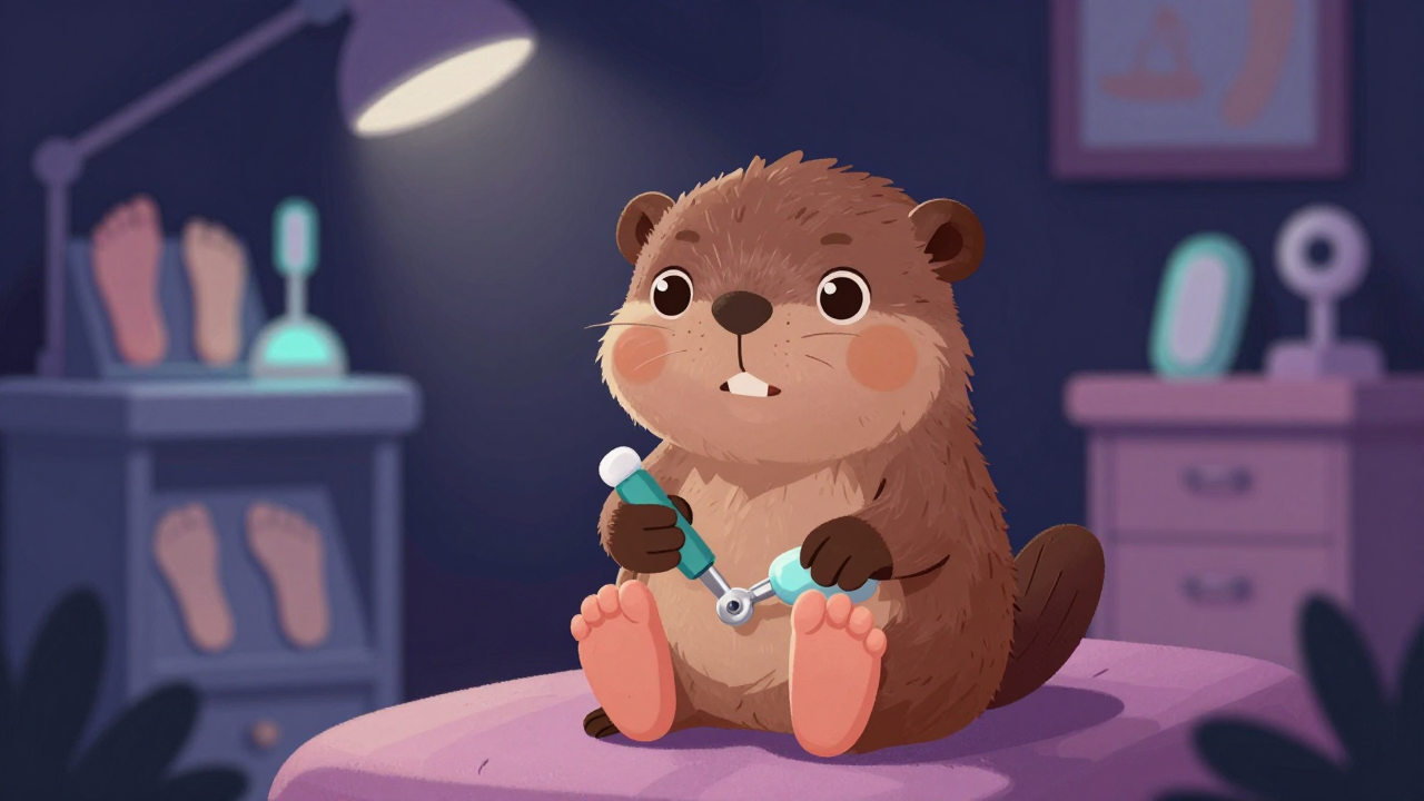 페디큐어리스트 직업 종사자가 업무를 수행하는 모습