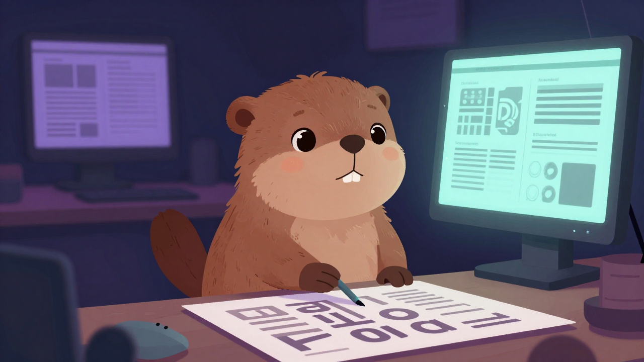 편집디자이너 직업 종사자가 업무를 수행하는 모습