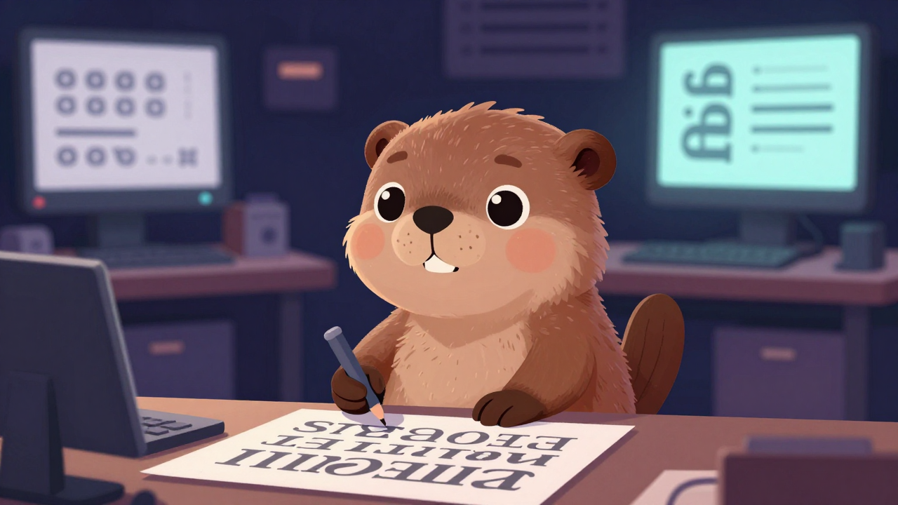 폰트디자이너 직업 종사자가 업무를 수행하는 모습