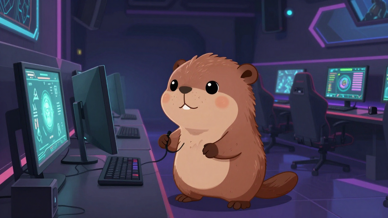 프로게이머 직업 종사자가 업무를 수행하는 모습