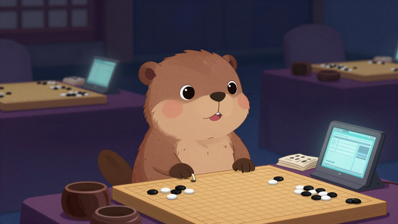 프로바둑기사 직업 종사자가 업무를 수행하는 모습