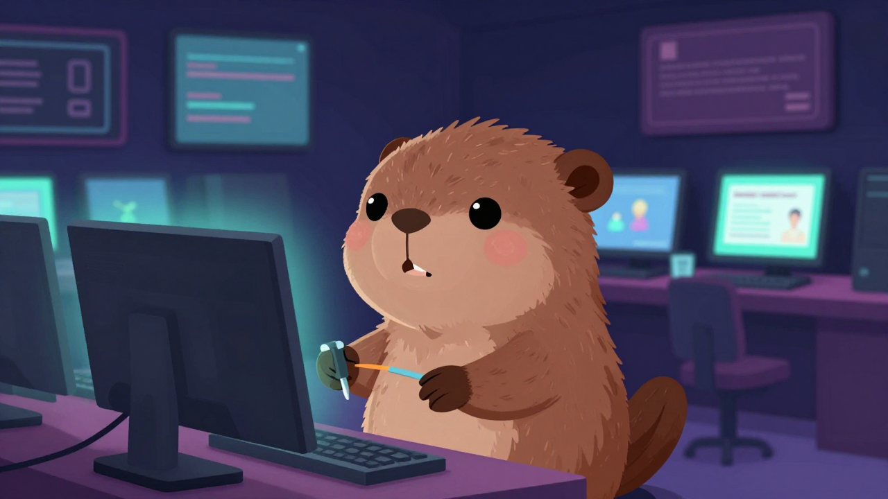 피씨(PC)방관리원 직업 종사자가 업무를 수행하는 모습