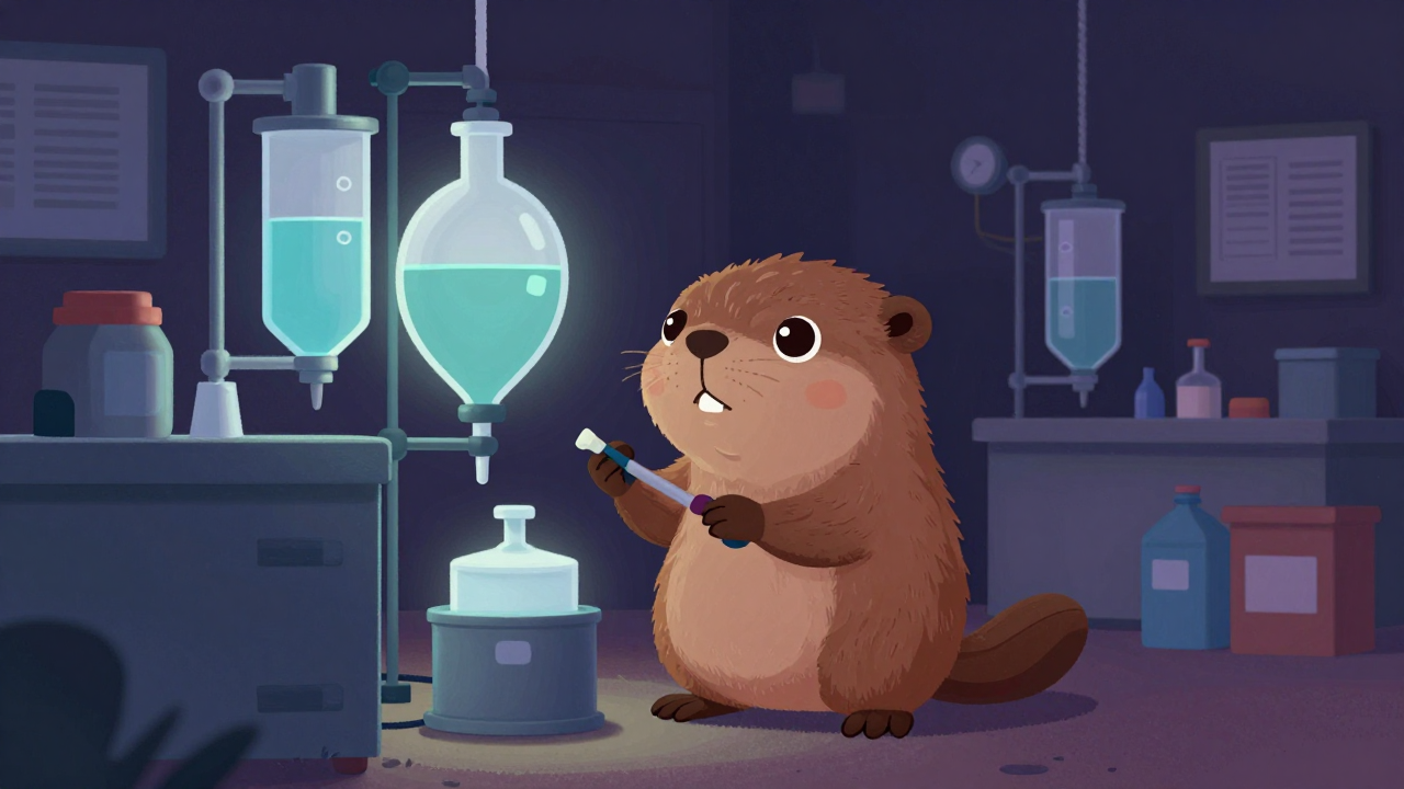 필름현상액조약원 직업 종사자가 업무를 수행하는 모습