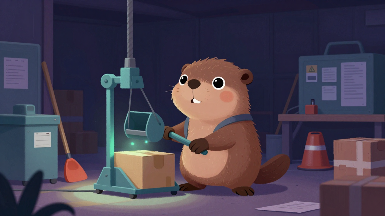 하역원 직업 종사자가 업무를 수행하는 모습