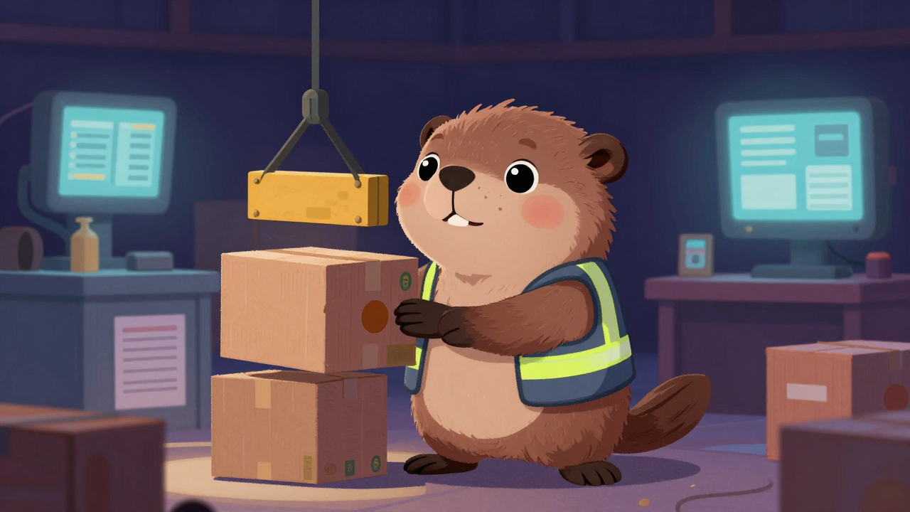 하역·적재종사원 직업 종사자가 업무를 수행하는 모습