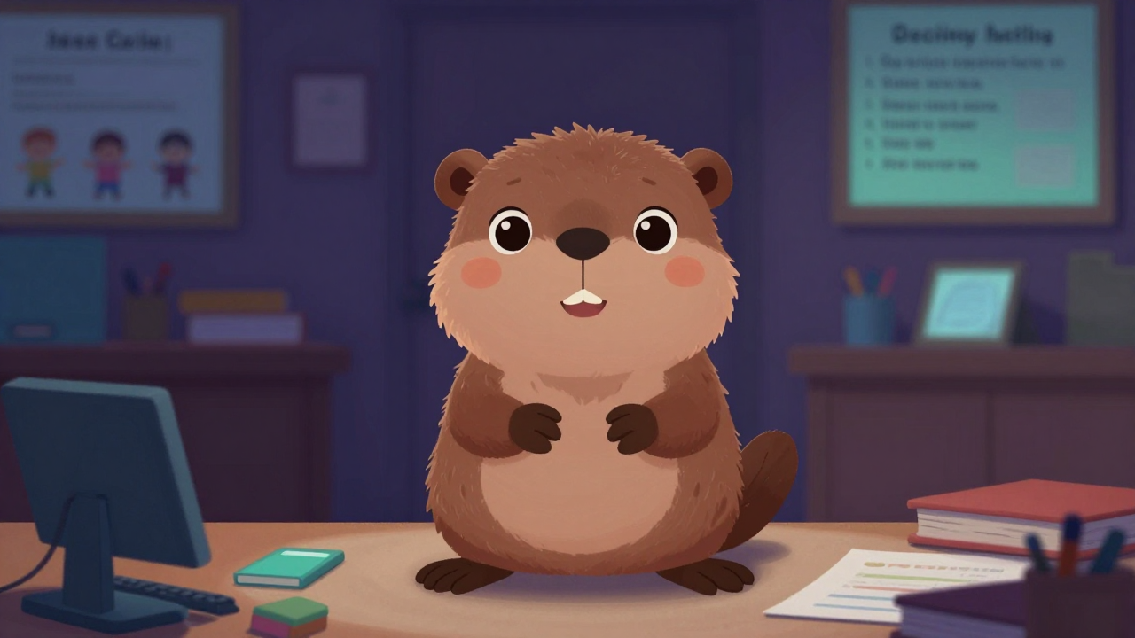 학교사회복지사 직업 종사자가 업무를 수행하는 모습