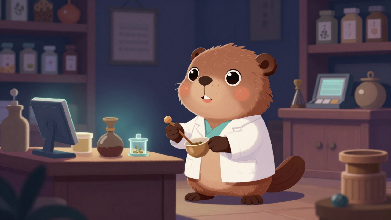 한약사(일반) 직업 종사자가 업무를 수행하는 모습