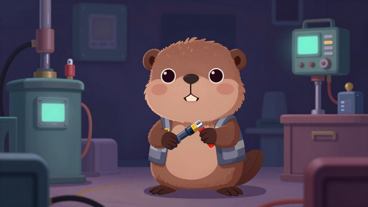 항공기유압기계원 직업 종사자가 업무를 수행하는 모습