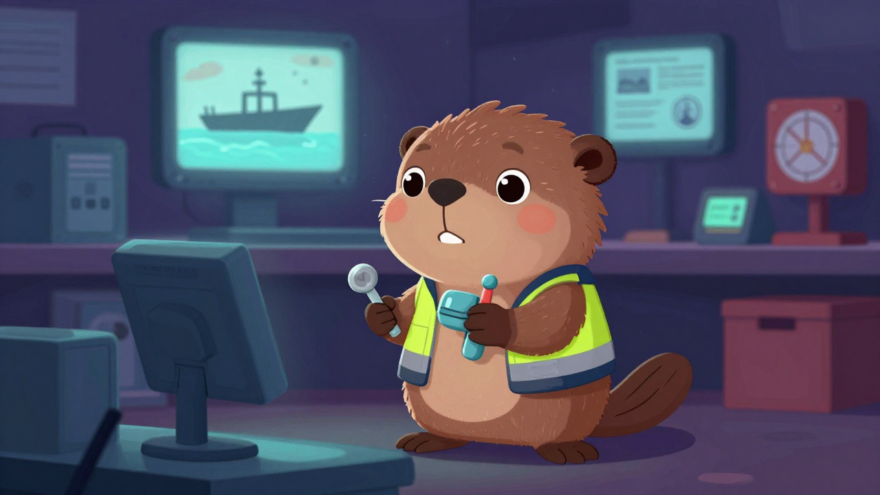 해사안전감독관 직업 종사자가 업무를 수행하는 모습