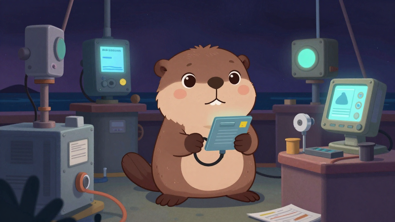 해양관측사 직업 종사자가 업무를 수행하는 모습