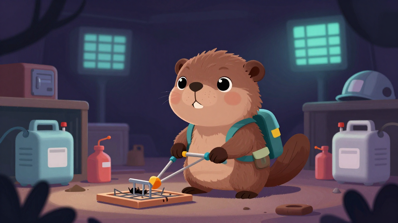 해충퇴치원 직업 종사자가 업무를 수행하는 모습