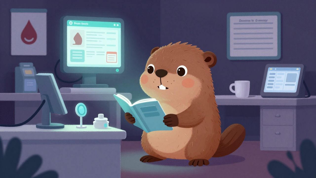 헌혈자관리원 직업 종사자가 업무를 수행하는 모습