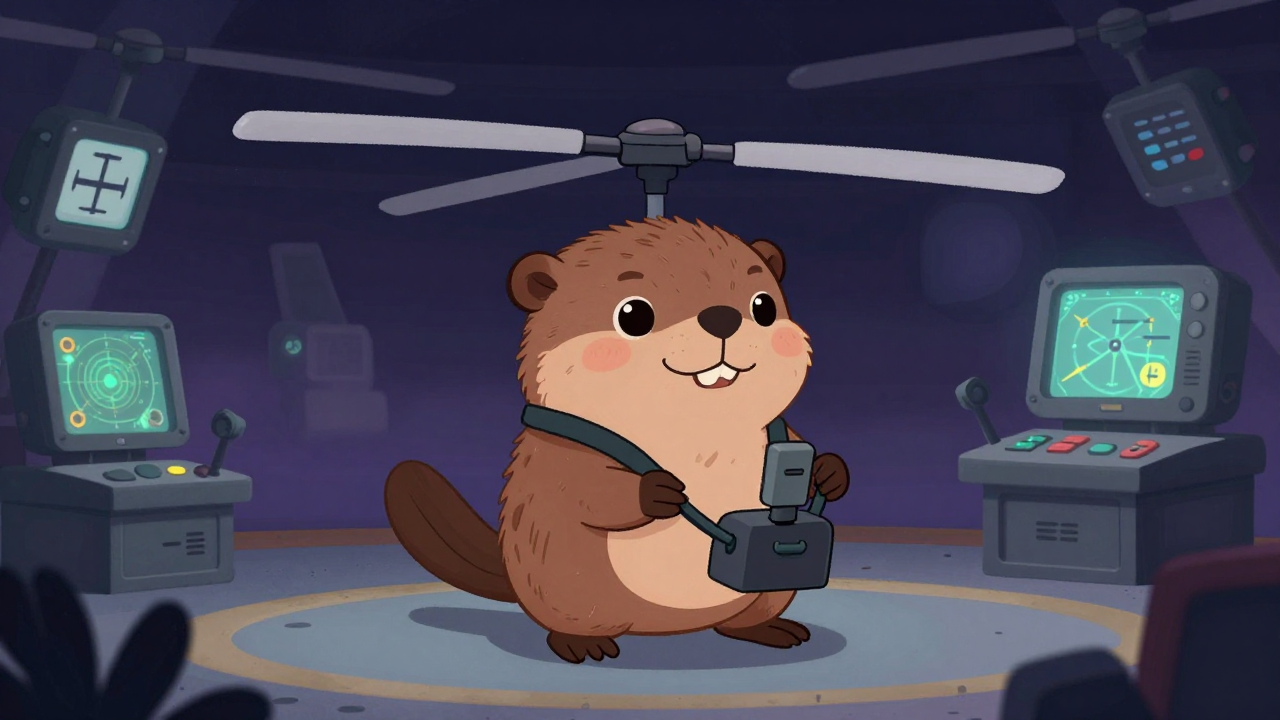 헬기조종사 직업 종사자가 업무를 수행하는 모습