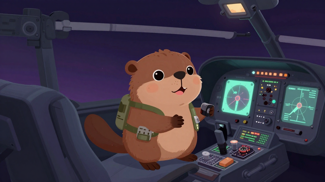 헬리콥터조종사 직업 종사자가 업무를 수행하는 모습