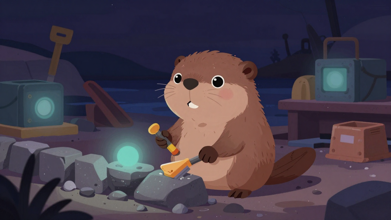 호안석공 직업 종사자가 업무를 수행하는 모습