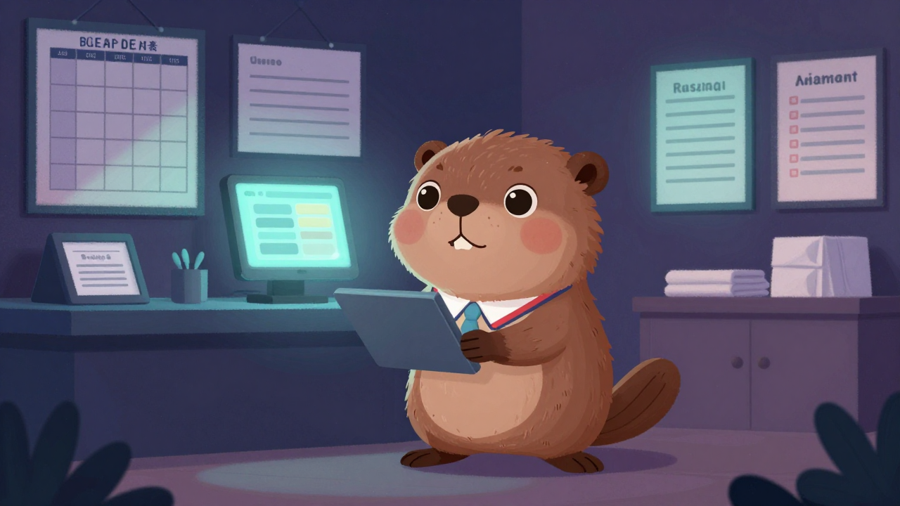 호텔객실관리지배인 직업 종사자가 업무를 수행하는 모습