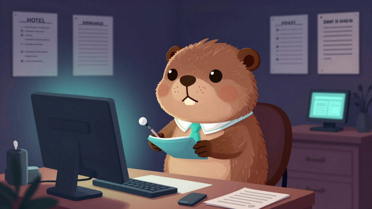 호텔지배인 직업 종사자가 업무를 수행하는 모습