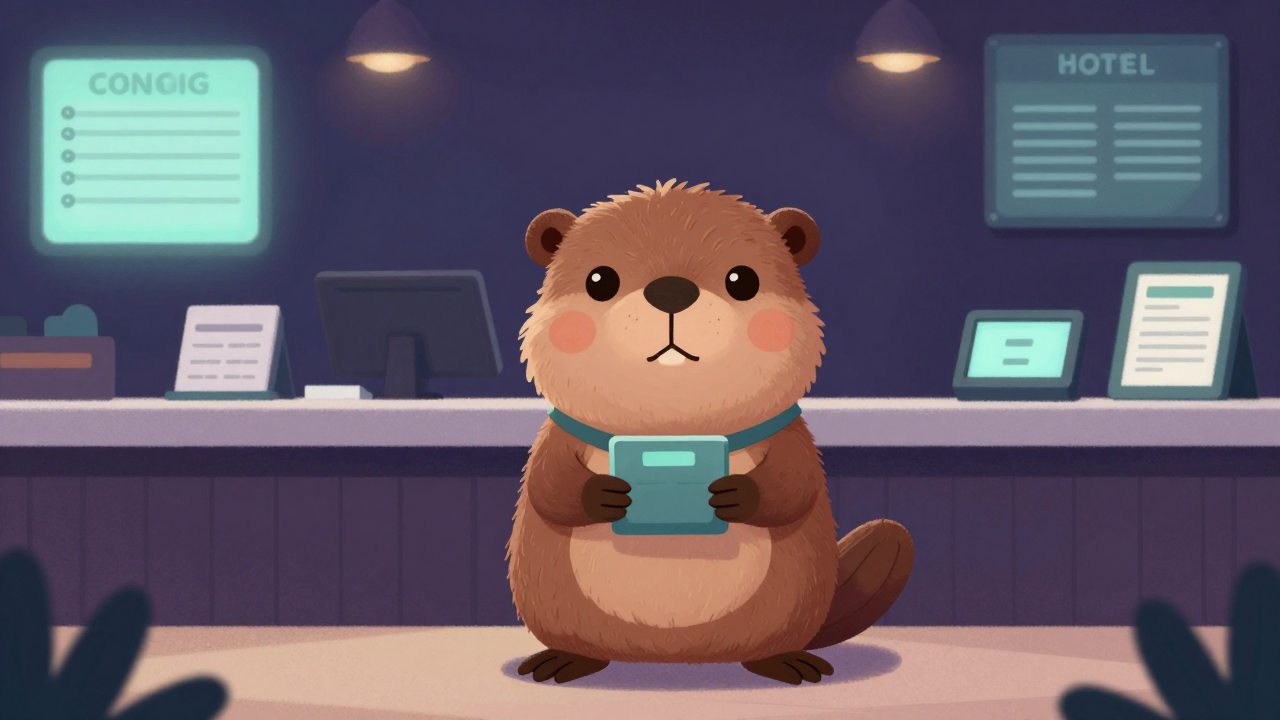 호텔컨시어지 직업 종사자가 업무를 수행하는 모습