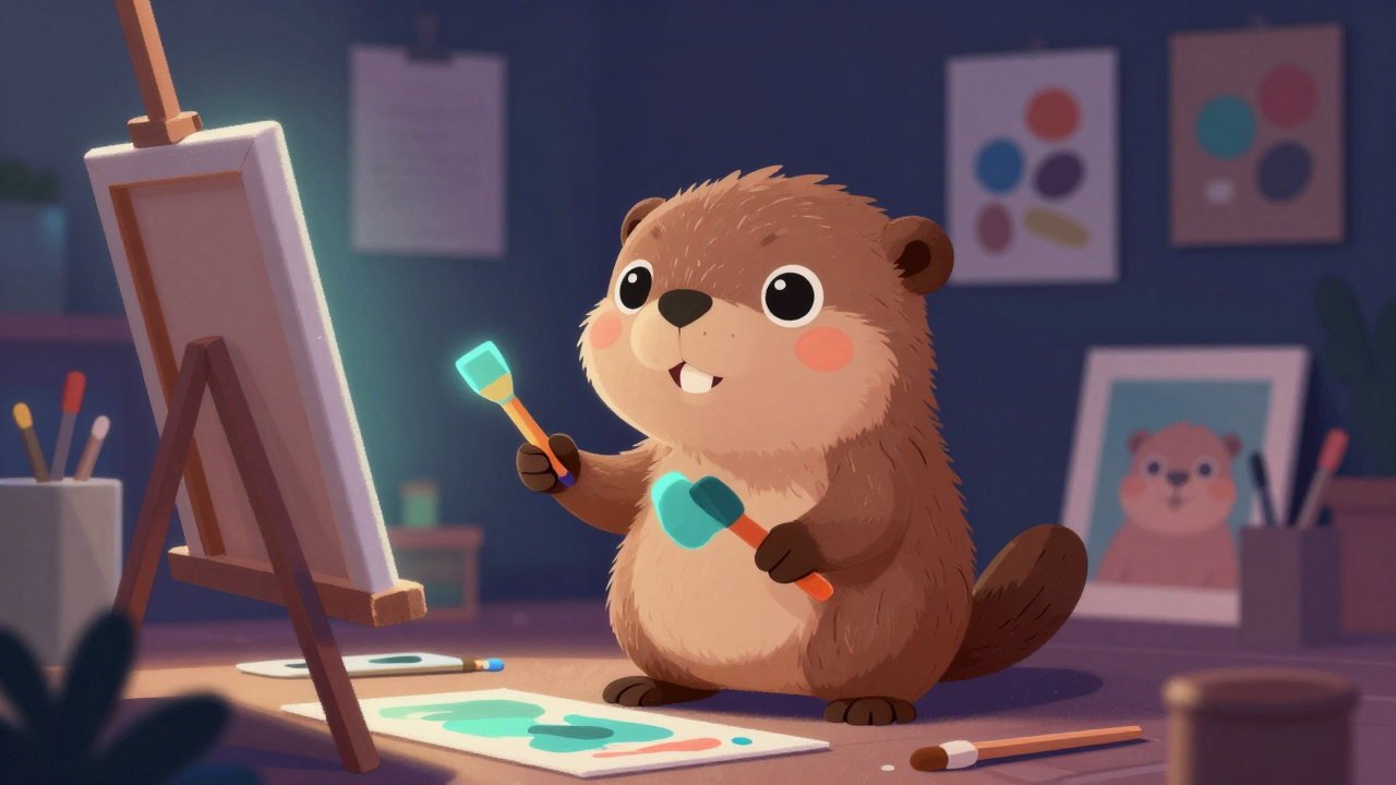 화가 직업 종사자가 업무를 수행하는 모습