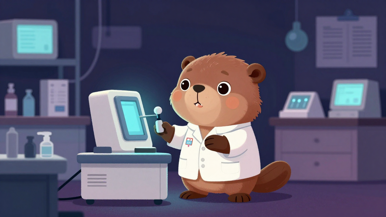 화장품시험원 직업 종사자가 업무를 수행하는 모습