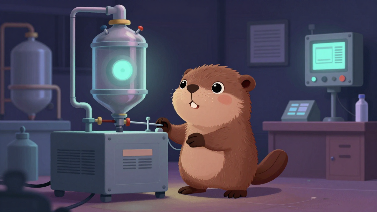 화학제품생산기계조작원(고무·플라스틱 제외) 직업 종사자가 업무를 수행하는 모습