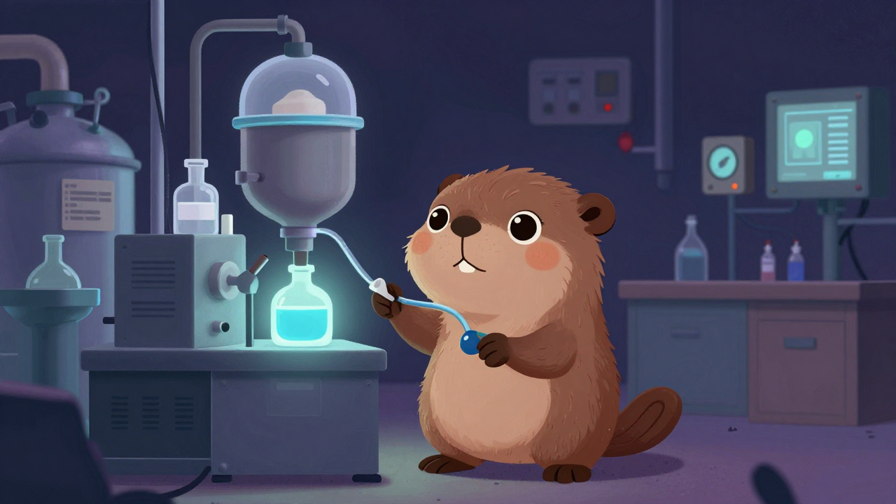 화학제품제조원 직업 종사자가 업무를 수행하는 모습