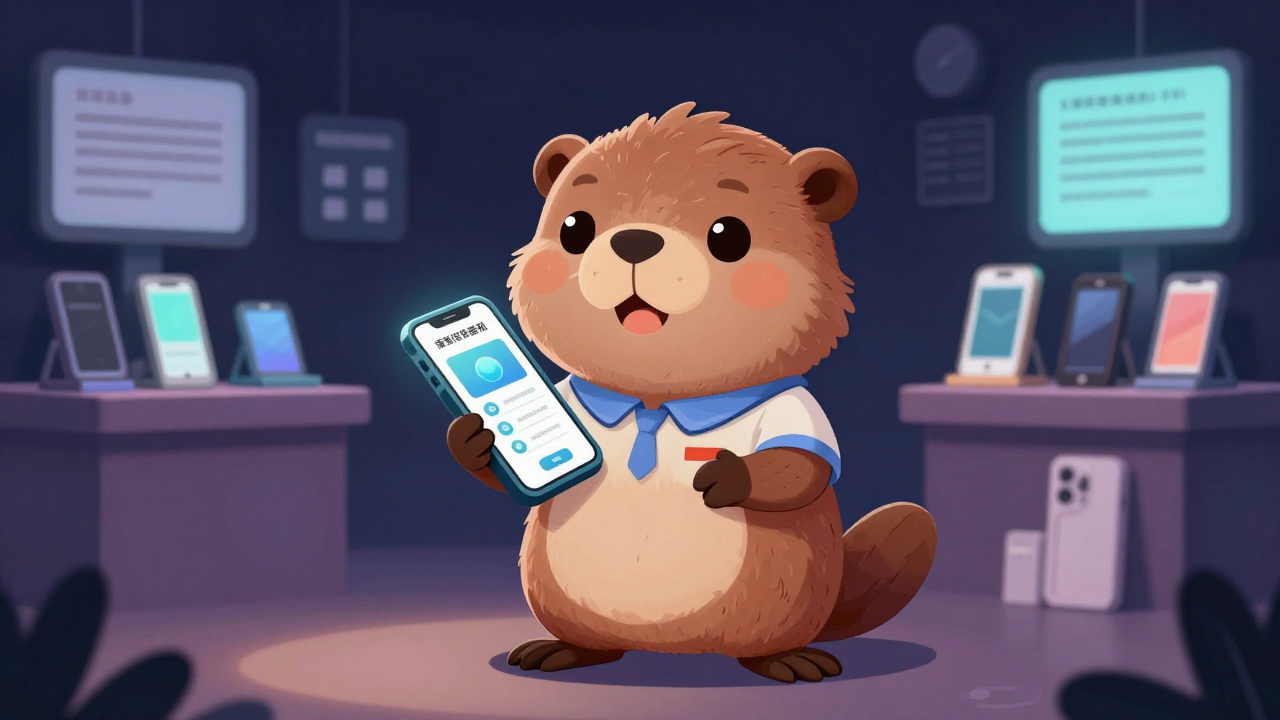 휴대폰기술영업원 직업 종사자가 업무를 수행하는 모습